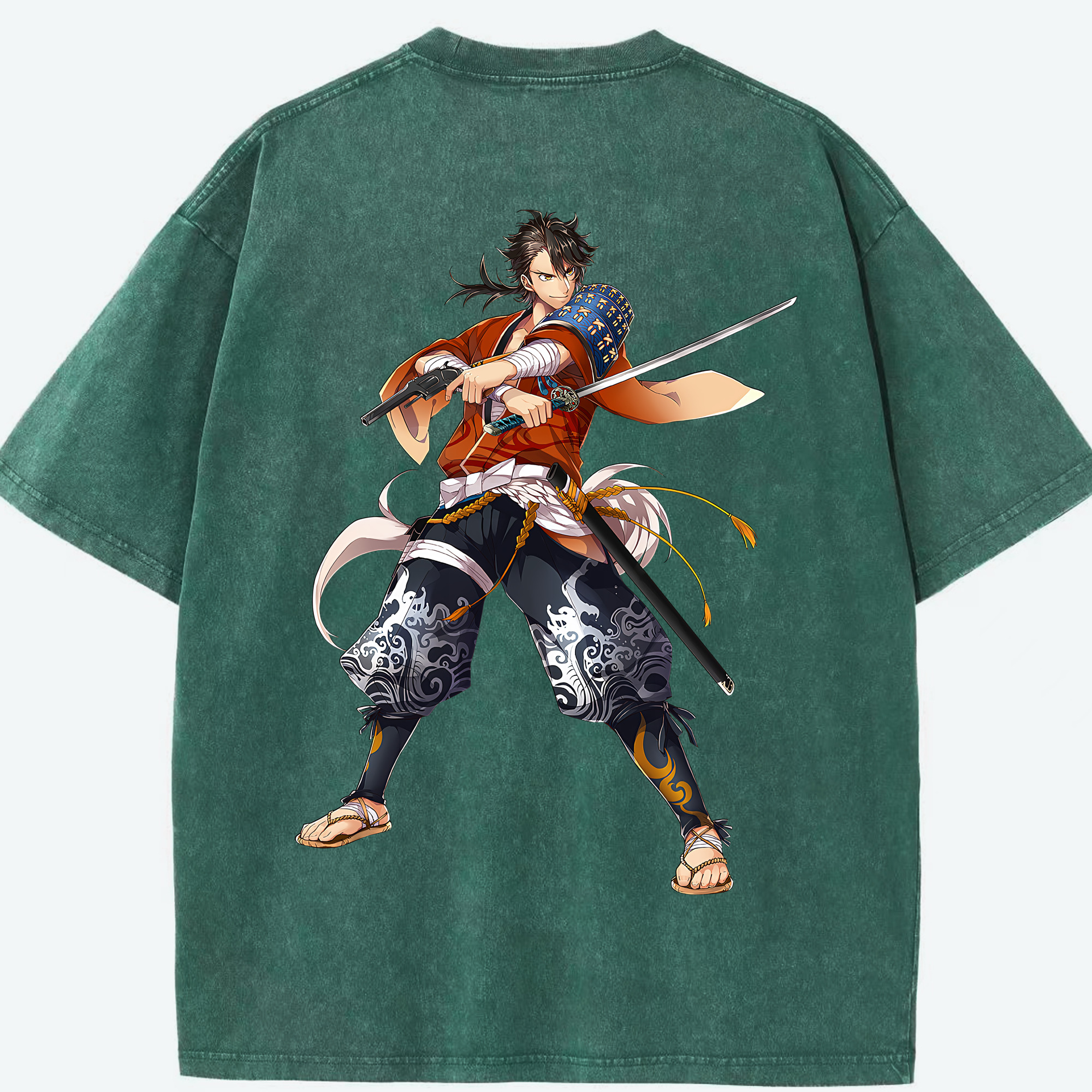 （画像用） 刀剣乱舞 Touken Ranbu 綿100% ヴィンテージ風 半袖Tシャツ（背面プリント）